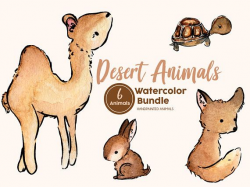 This cute Desert animals clipart set is perfect for ...