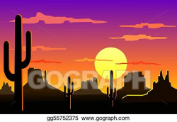 Stock Illustration - Arizona desert landscape . Clipart ...