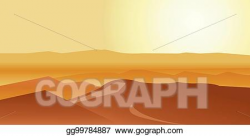 Vector Art - Dry desert under sun. Clipart Drawing ...