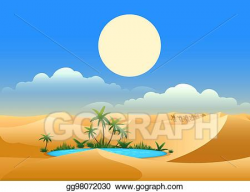 Vector Clipart - Desert oasis background. Vector ...