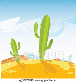 Vector Art - Western desert with cactus plants. EPS clipart ...