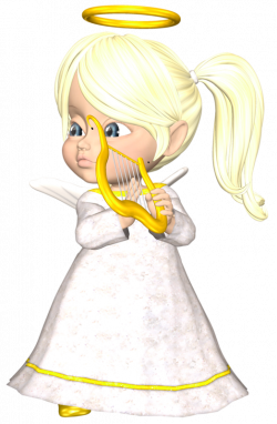 Cute Blonde Angel with Harp Large PNG Clipart (1) by joeatta78 on ...