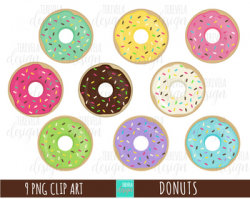 DONUTS clipart, food clipart, desserts clipart, cute