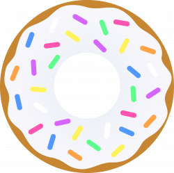 Vanilla Donut With Sprinkles - Free Clip Art