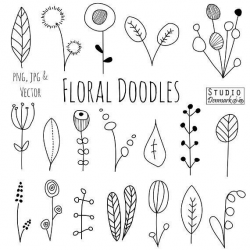 Doodle Flowers Clipart and Vectors - Hand Drawn Flower and ...