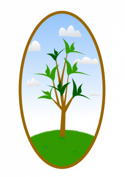 Clipart - Oval Tree Landscape