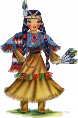 Clipart - Vintage Native American Doll