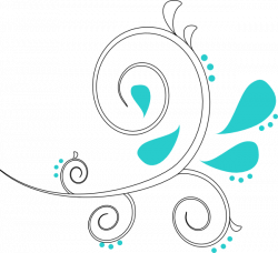White Teal Paisley Swirl Outline Clip Art at Clker.com - vector clip ...