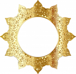 Clipart - Gold Decorative Ornamental Round Frame
