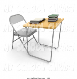 Clip Art of a Single Empty Student School Desk in a Class ...