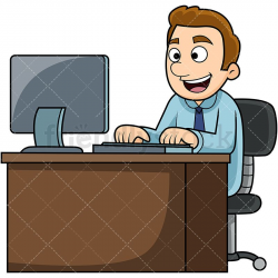Happy Man Working With Computer | Clip Arts | Clip art ...