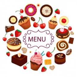 Cartoon the dessert menu vector material | Clip Art ...