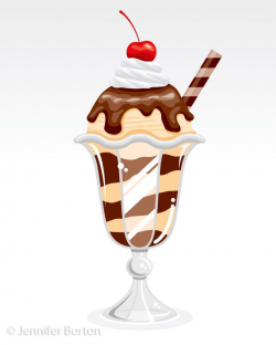Chocolate ice cream sundae (vector illustration) | desserts ...