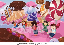 Vector Art - Kids playing in a dessert land. EPS clipart ...