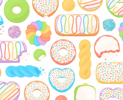 Rainbow Donut Clipart, Doughnut Clip Art Graphics, Pastry ...
