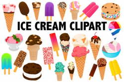 ICE CREAM CLIPART - popsicle dessert summer clipart, Ice ...