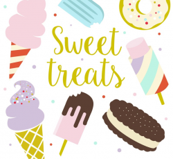 Sweet Treats Clipart / Summer Clipart / Ice Cream / Dessert Clipart /  Donuts / Digital Download / Cute Food