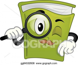 EPS Vector - Book detective magnifying glass mascot. Stock ...