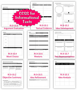10 CCSS Graphic Organizers/Worksheets to use with ANY Informational ...