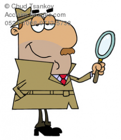 Clipart Illustration of A Detective With a Magnifying Glass ...
