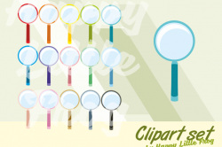 Magnifying glass clipart, magnifying glass graphic, detective clipart,  sherlock cliparts, science print, detective icon