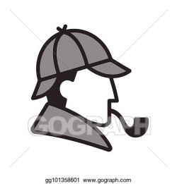 Vector Art - Sherlock holmes profile logo. EPS clipart ...