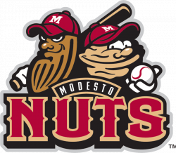 Modesto Nuts Primary Logo (2005) - A pair of nuts with baseball ...
