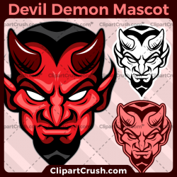 Red Devil Mascot Team Logo
