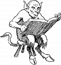 Clipart - demon reading book