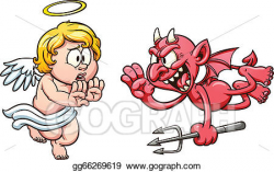 Vector Art - Angel and devil. Clipart Drawing gg66269619 ...