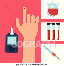 EPS Vector - Hand with equipment diabetes test. Stock ...