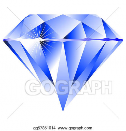 Vector Stock - Blue diamond isolated on white. Clipart ...