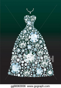 Vector Stock - Diamond wedding dress. Clipart Illustration ...