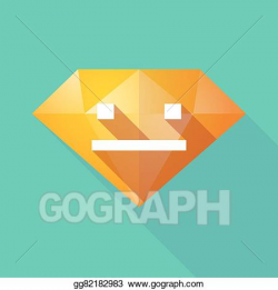 Vector Illustration - Long shadow diamond icon with a ...