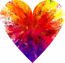Clipart - Prismatic Low Poly Traditional Heart