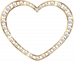 Gold Heart with Diamonds Transparent PNG Image | Gallery ...