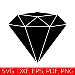 Diamond SVG File, Diamond Clipart, Diamond DXF, Diamond Silhouette, Diamond  Cricut, Engagement SVG Files, Diamonds Clip art, Black Diamond