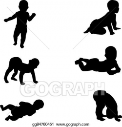 Vector Stock - Silhouette of a baby in diapers. Stock Clip ...