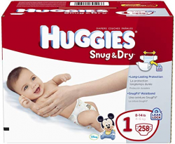 Huggies Snug & Dry Diapers, Size 1, 258 Count