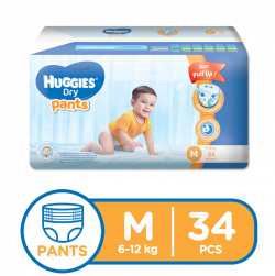 Huggies Dry Pants Medium - 34 pcs — MommyBuddy.com.ph