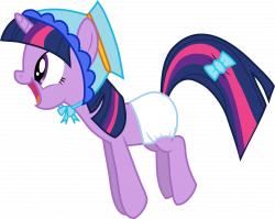 Jumping Twilight with a Diaper and a Bonnet by Mighty355 on DeviantArt