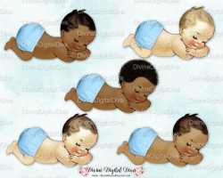 Sleeping Baby Boy Light Blue Diaper Pants | 3 Skin Tones ...