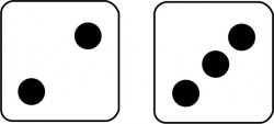 Math Clip Art--Two Dice with 5 Showing, B | Media4Math