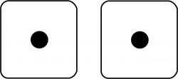 Math Clip Art--Two Dice with 2 Showing | Media4Math