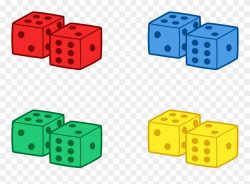 Set Of Colorful Playing Dice - Set Of Objects Clipart - Png ...
