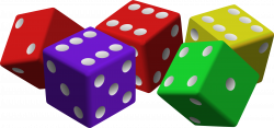 Clipart - five colored dice