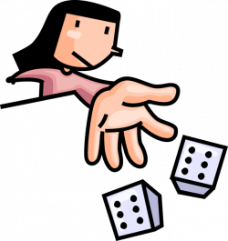 Casino Gambler Rolls Dice - Vector Image