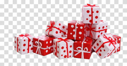 CHRISTMAS MEGA, white and red polka-dot gift box lot ...