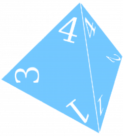 Clipart - D4, Four Sided Die (Blue)