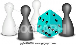 Vector Stock - Game figures and turquoise dice. Stock Clip ...